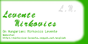 levente mirkovics business card